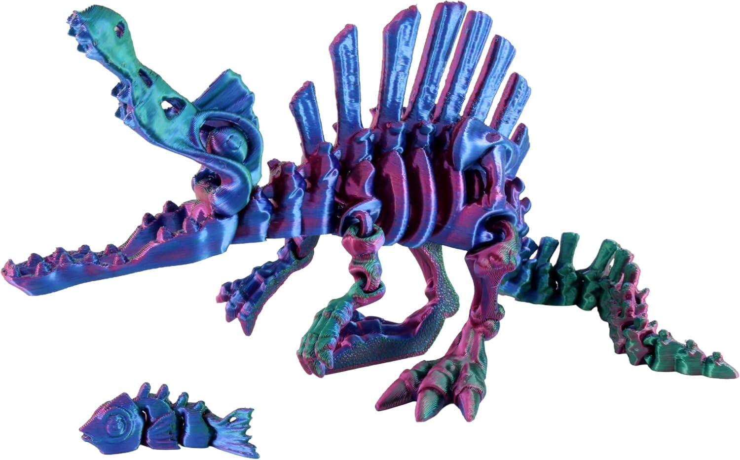 3D Printed Skeleton Spinosaurus, Prehistoric Collectible Articulating Dinosaur 3D Figurine Desk Decoration by PowerTRC