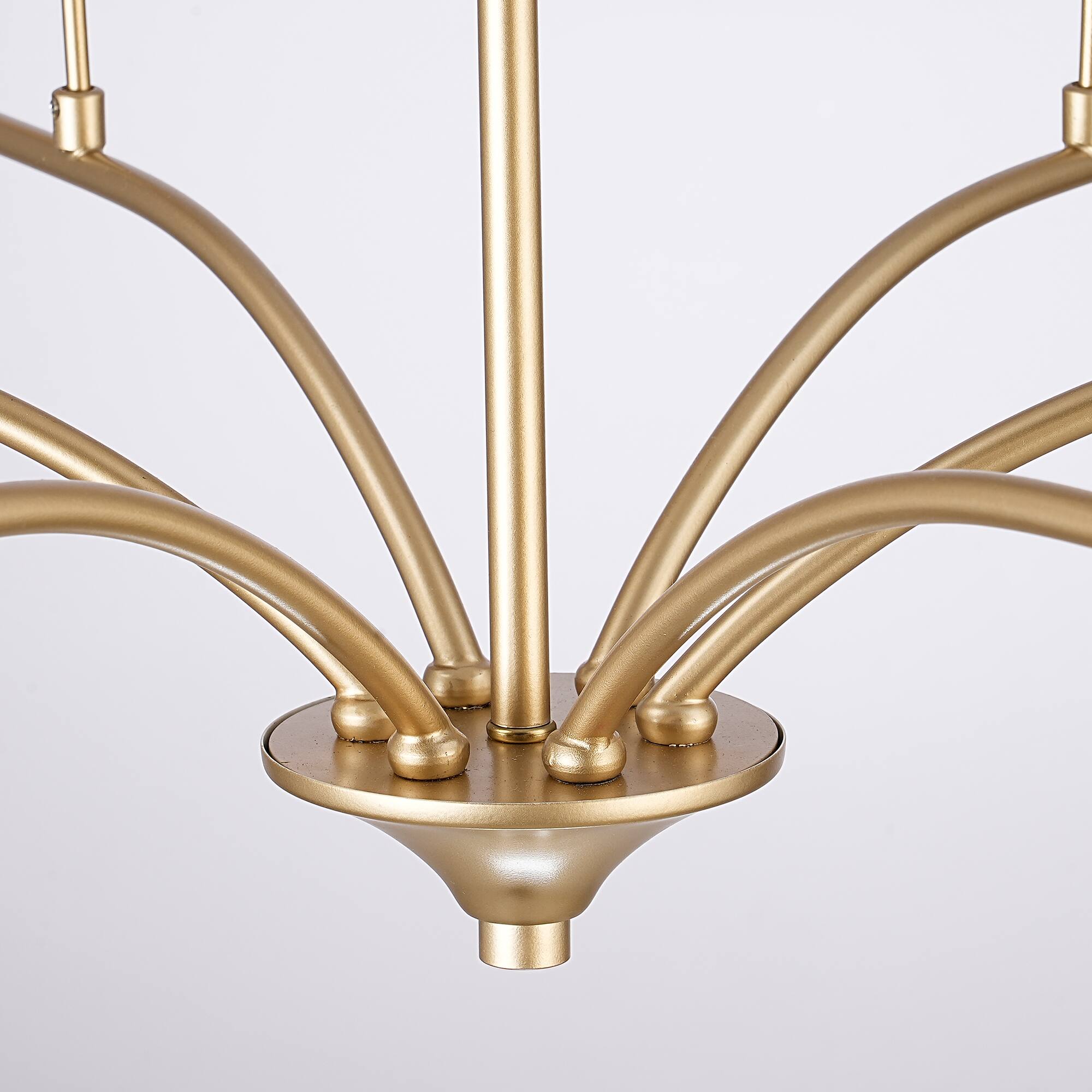 Alt View 3. Parrot Uncle - 31.5 Inch Modern 6 Light LED Adjustable Chandelier Ceiling Light for Dining Room and Living Room - Gold.