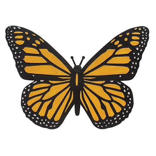 Front. BreeBe - Monarch Butterfly Metal Wall Decor - Yellow, Black.