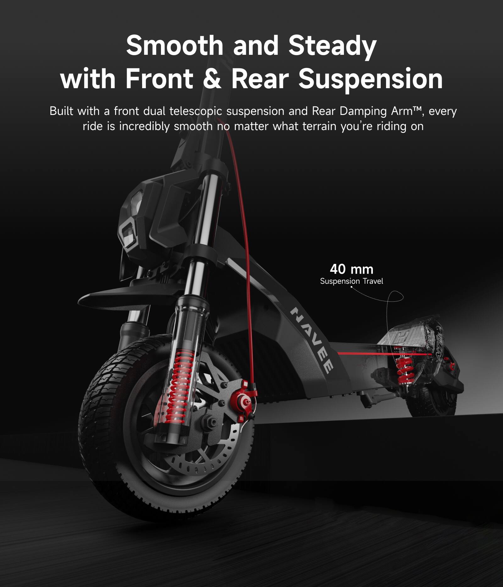 NAVEE NT5 Max Electric Scooter, 51.6 mi Max Range, 31 MPH Max