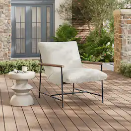 Raya Outdoor Patio Boucle Sling Lounge Chair by Modway - Ivory