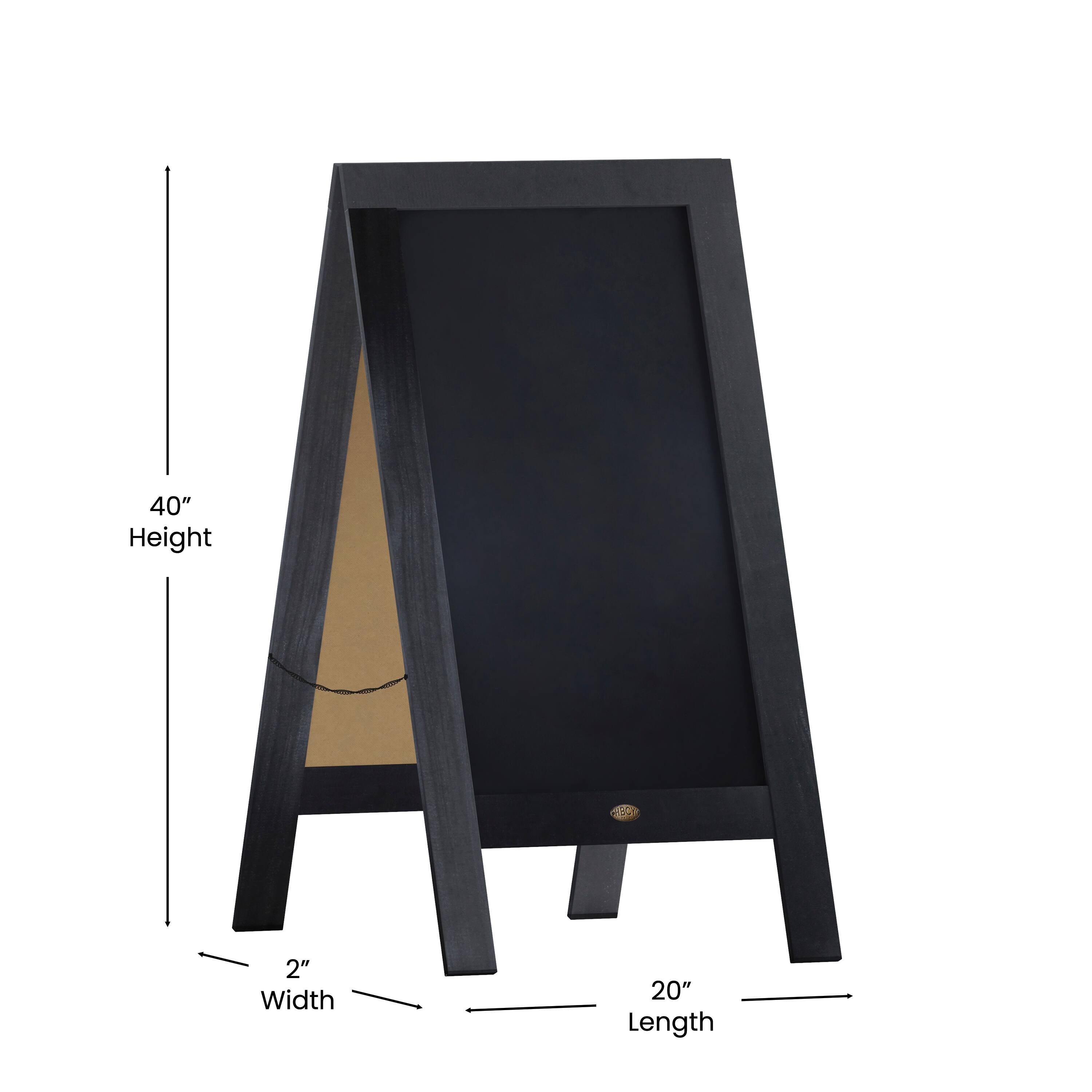 40" Height, 2" Width, 20" Length