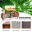 Quality Material & Fine Craftsmanship Natural Bamboo Woven PE Rattan Wavy Tempered Glass