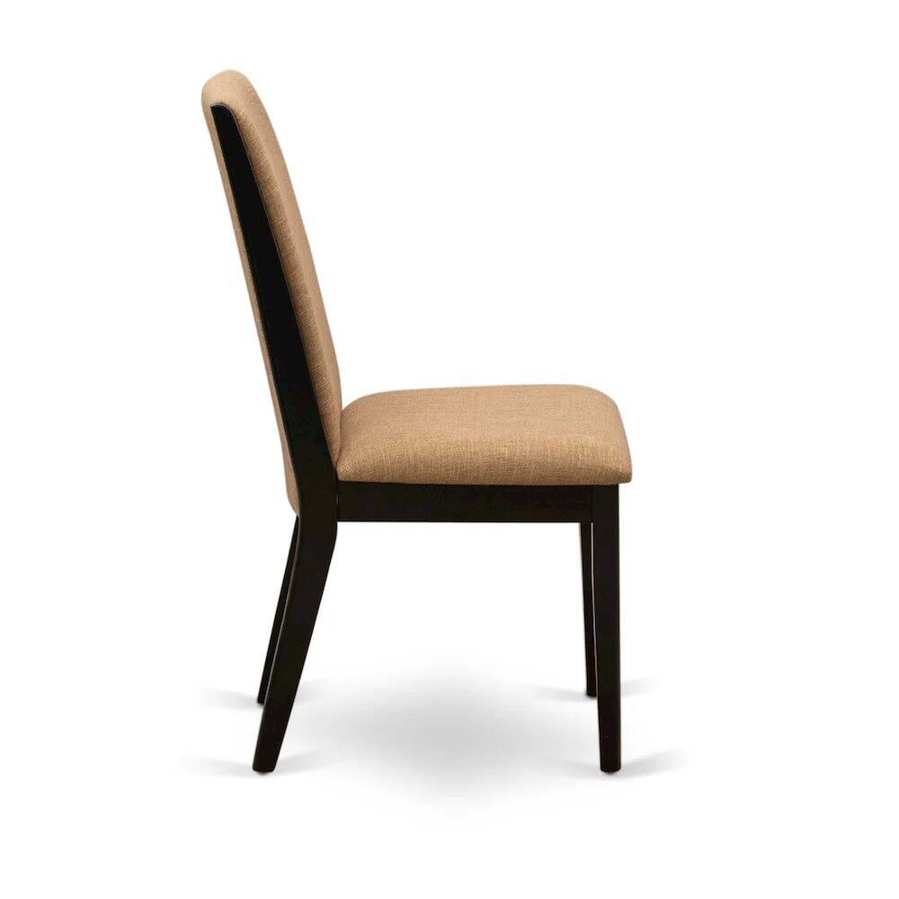 Alt View 2. East West Furniture - East West Furniture 3-Piece Dinner Table Set Include a Wood Table and 2 Light Sable Linen Fabric Padded Chairs with - Multi-Color.