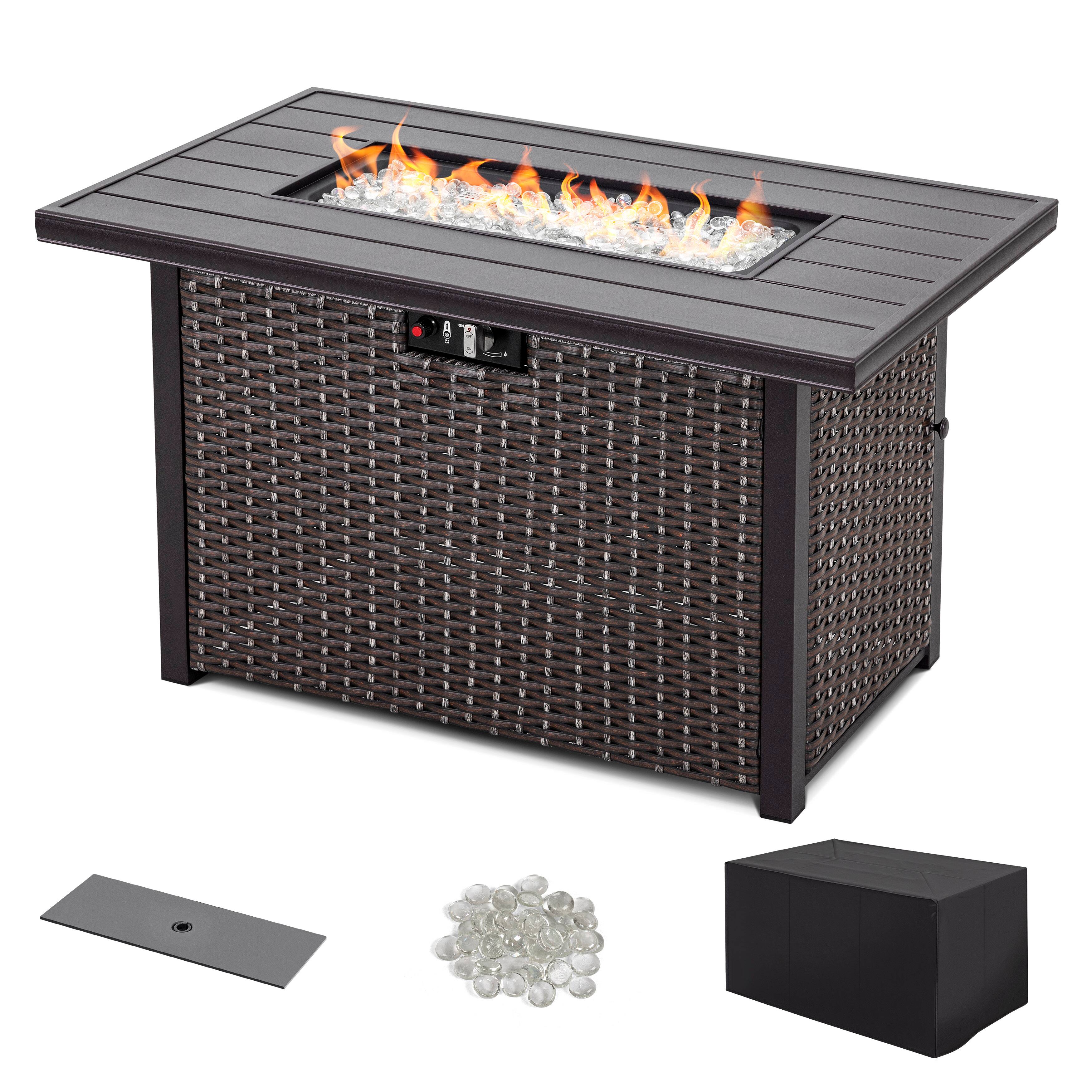 Alt View 10. Nuu Garden - Outdoor 43" Propane 50,000 BTU Fire Pit Table - Dark Brown.