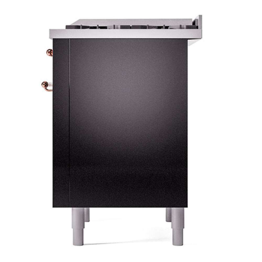 Alt View 7. ILVE - ILVE Nostalgie II 36 inch Dual Fuel Range with 6 Burners + Griddle (Liquid Propane, Stainless Steel, Copper Trim) - Stainless Steel.