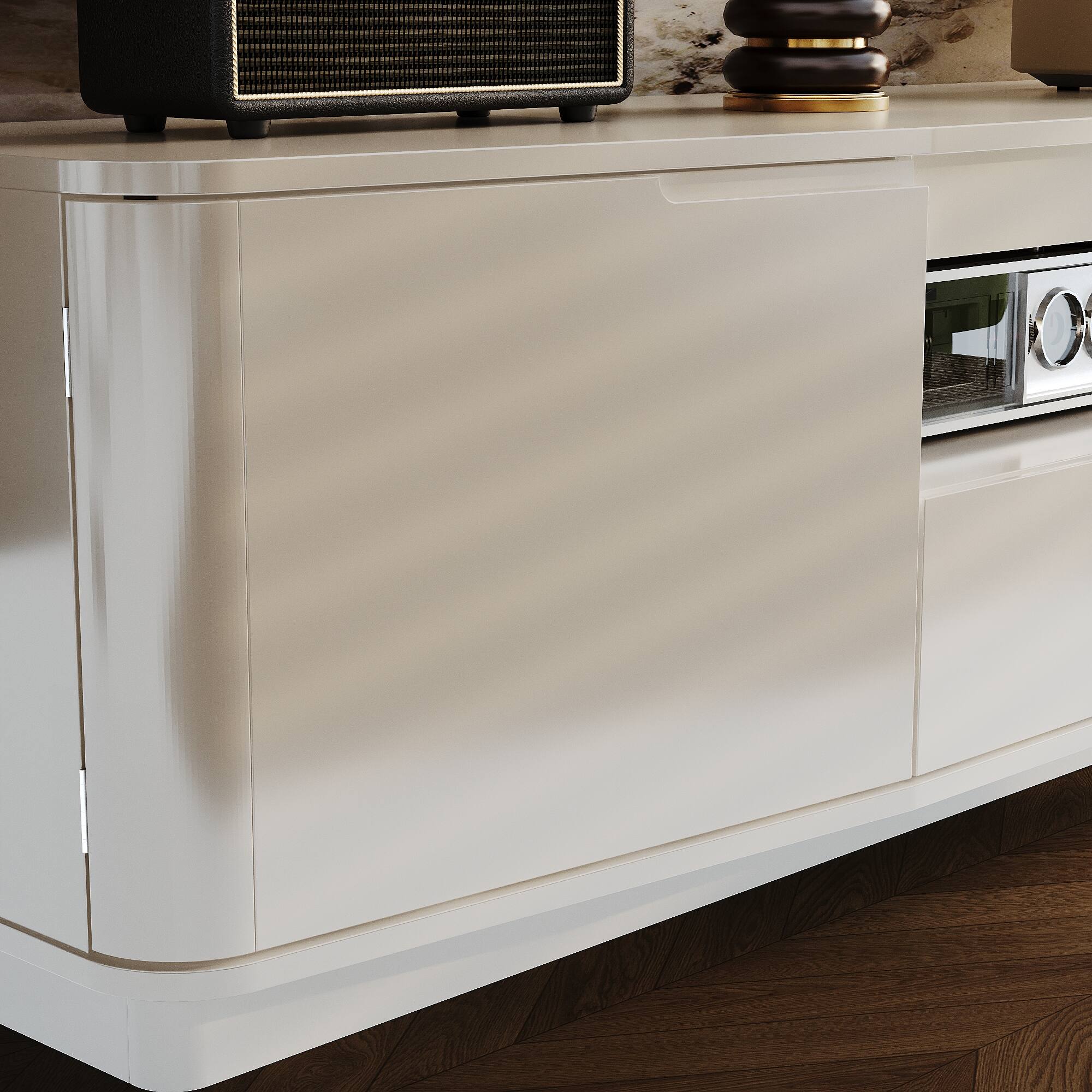 Alt View 8. Famapy - Famapy Modern Entertainment Center: 70 - Inch TV Ready, Sleek Media Console with Smart Storage - White.