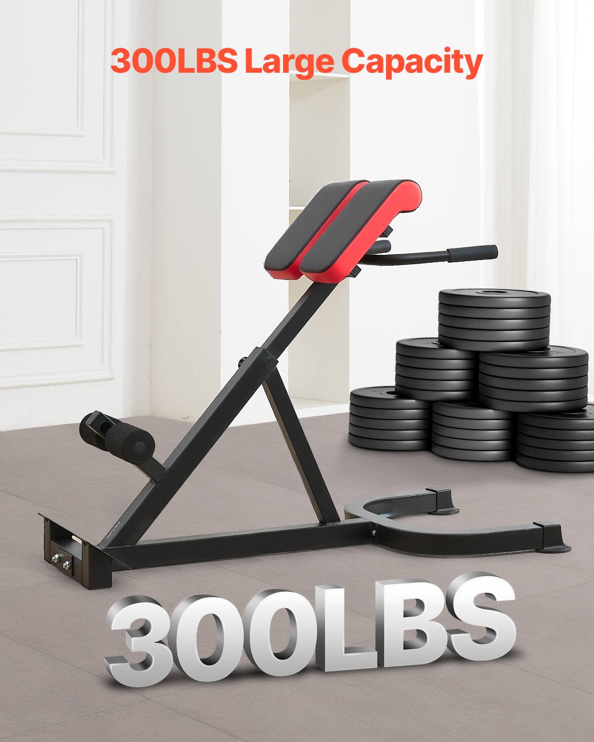 VEVOR Roman Chair Hyperextension Bench, 300 lbs Adjustable