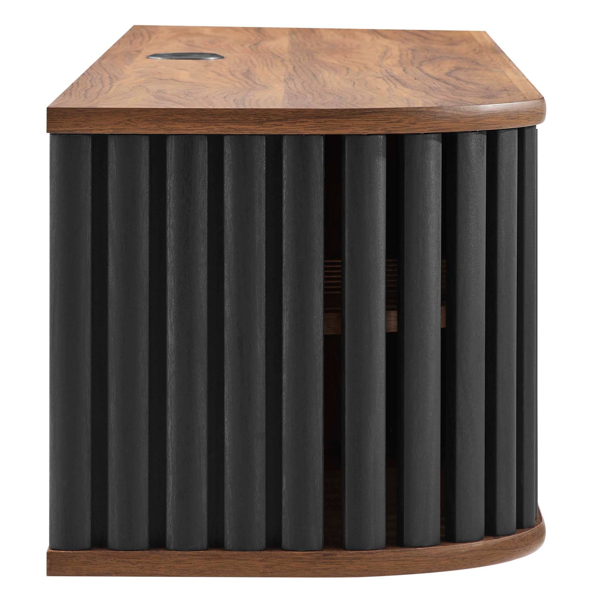 Back. Modway - Fortitude 63" Wall-Mounted TV Stand by Modway - Walnut Black.