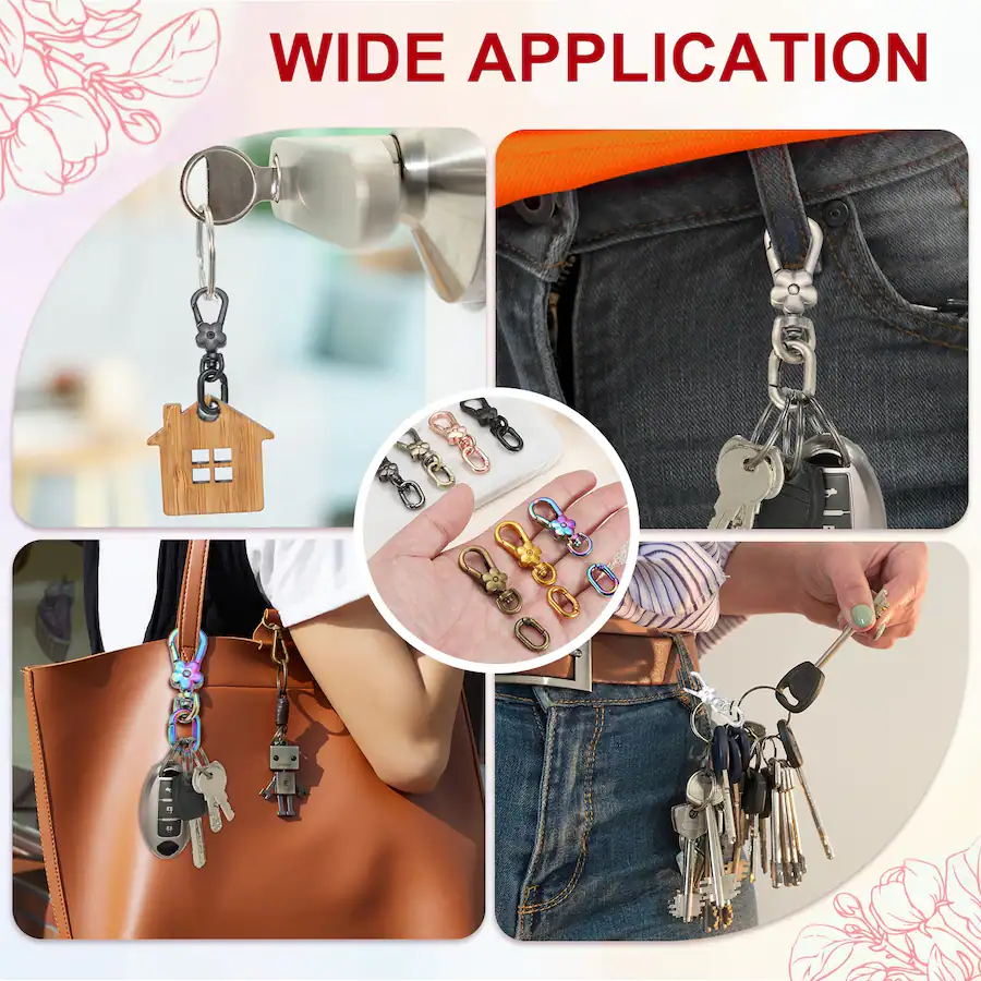 Unique Bargains 2pcs Metal Keychain Clip Swivel Lobster Claw Clasp ...