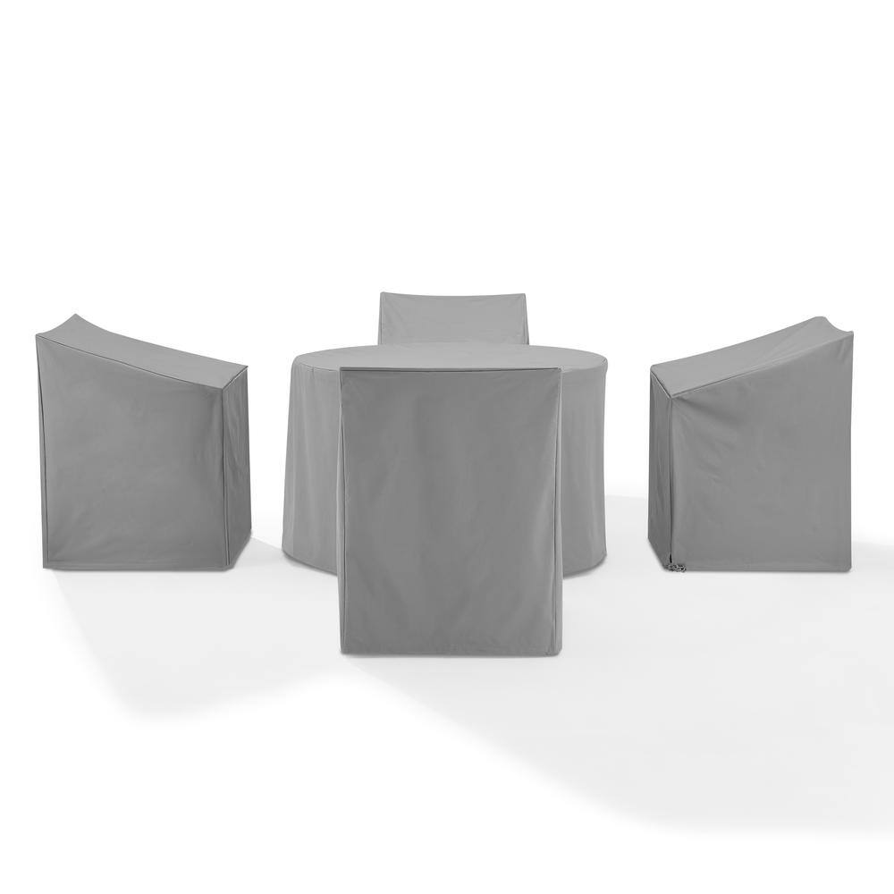 Back. Crosley Furniture - 5Pc Outdoor Dining Furniture Cover Set - Gray.