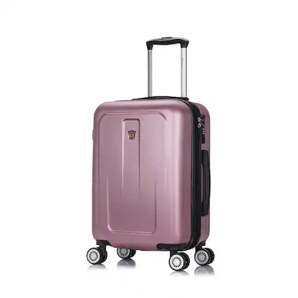 Front. DUKAP - Crypto Lightweight Hardside Spinner Luggage 20" carry-on - ROSE GOLD.