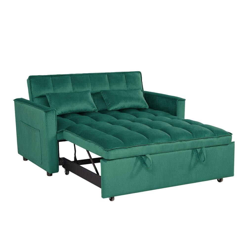 Kadyn 54 Inch Adjustable Backrest Sofa, Sofa Bed, Futon Sofa with ...