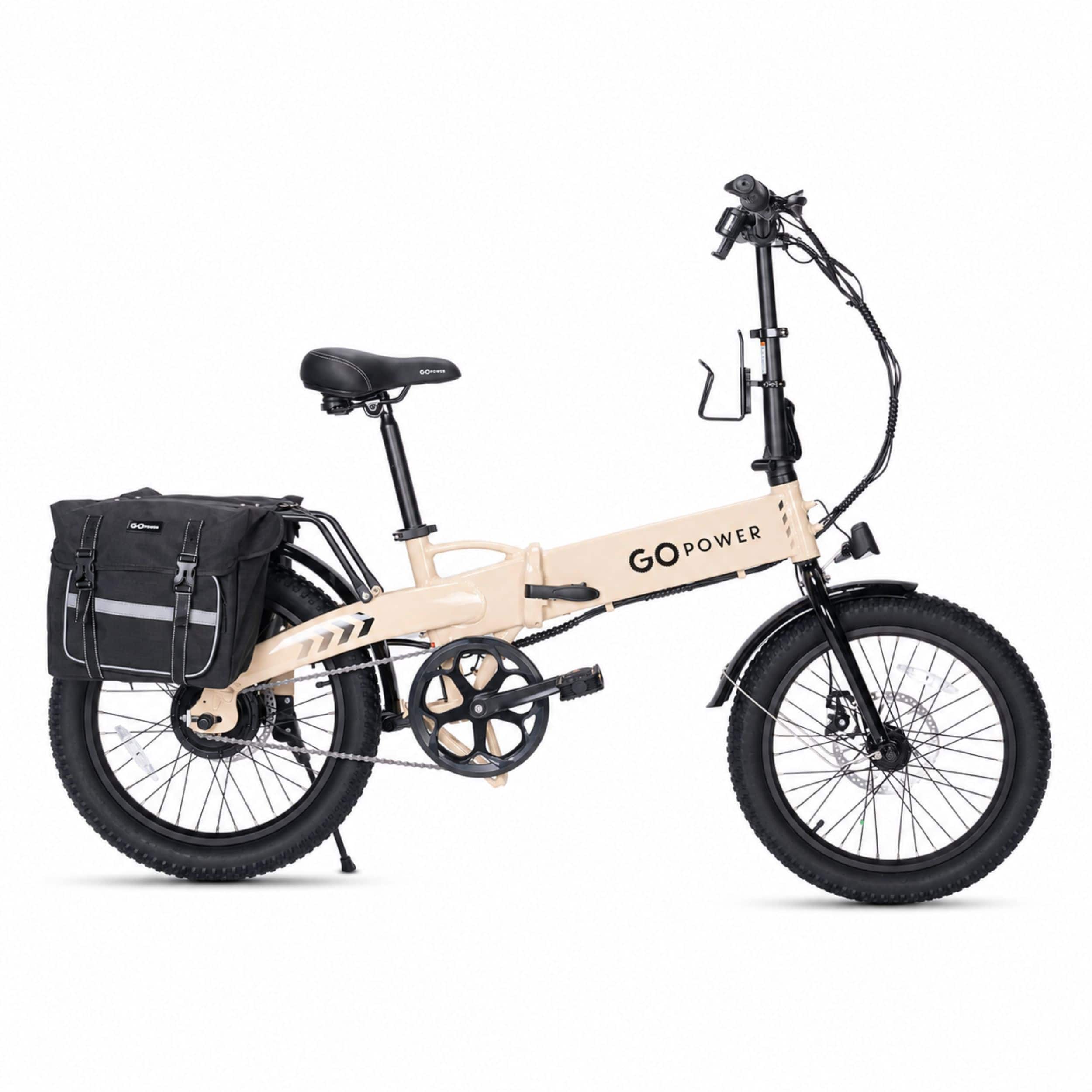 GoPowerBike - GoLite Folding Electric Bike | 20" | 500W | 20mph | 45+ Mile Range - One size - Sand