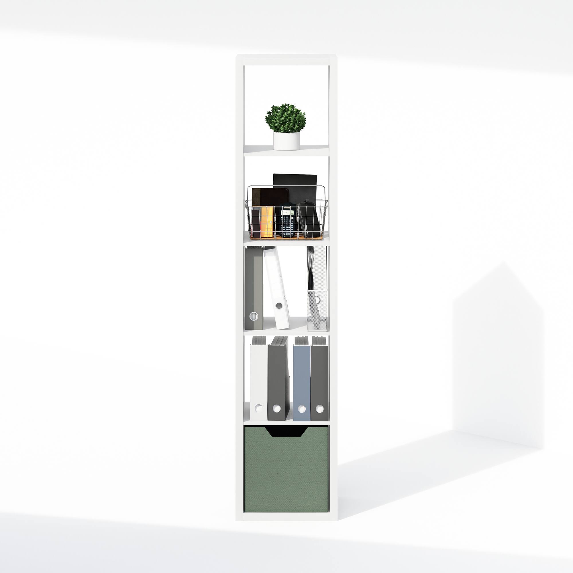 Alt View 4. Furinno - Cubic Open Back Multipurpose Clothing & Closet Storage Organizer Shelf, 5-Cube - White.