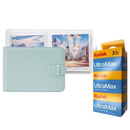 Kodak - UltraMax 400 Color Negative Film (35mm, 36 Exposures)3 Pk, 6" 40 Pockets PU Leather Storage Album 4x6" 80 Photos