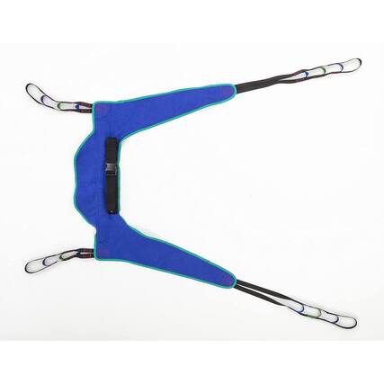 Front. Invacare - Reliant Toileting Sling for Patient Lifts, Solid Polyester Fabric, Large Size (R121) - Blue.