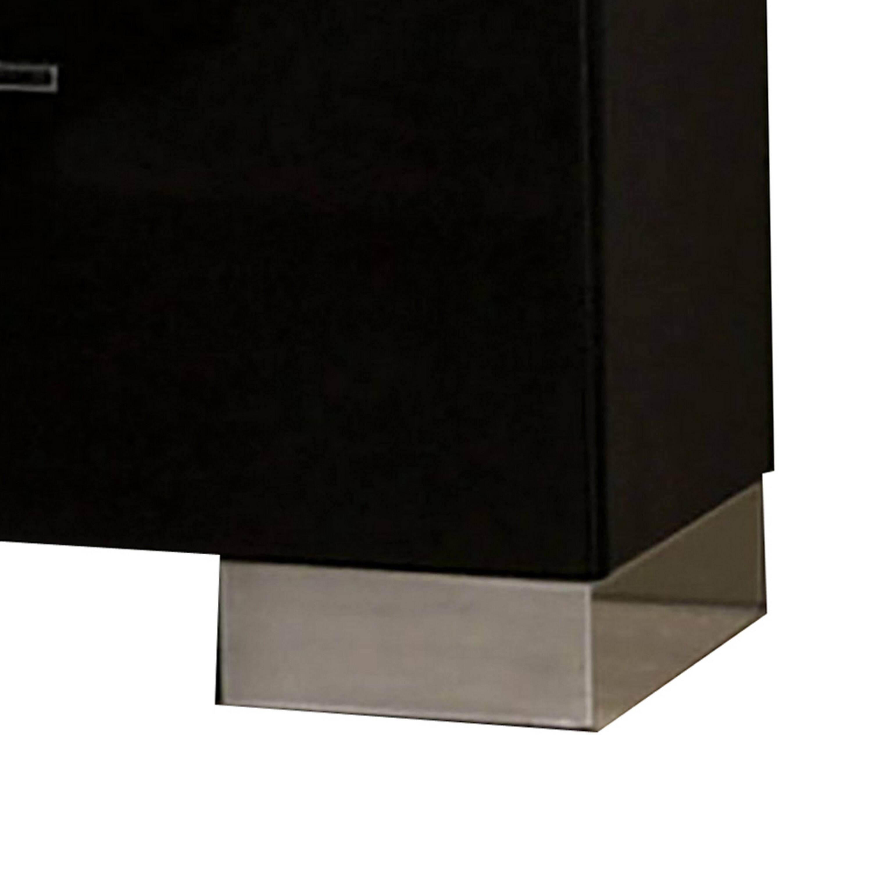 Alt View 3. Manhattan Lane - Cari Two Drawer Nightstand with USB Charger - Black.