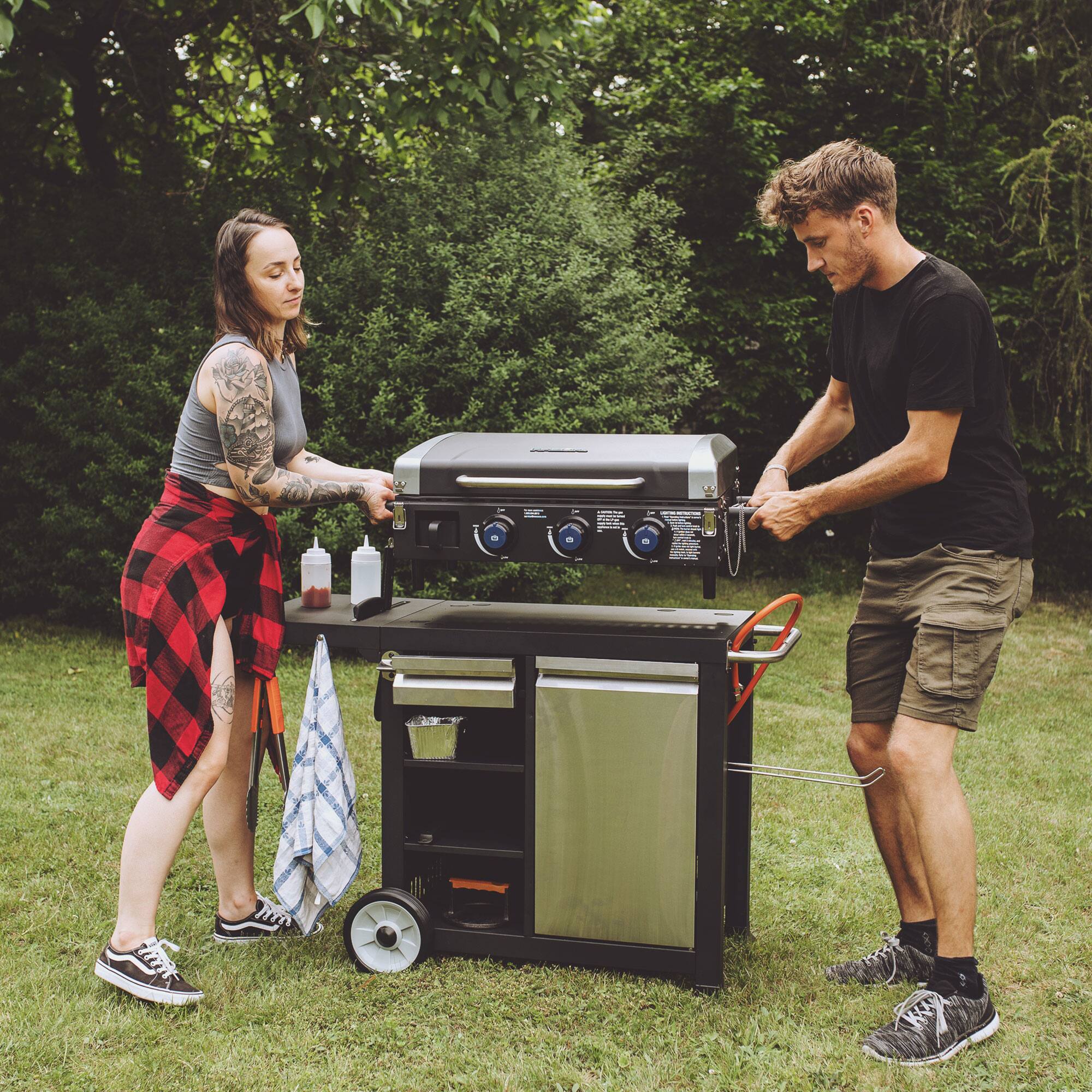 Alt View 8. Razor - Razor Universal Rolling Prep Cart for Portable Outdoor Griddle and Grills, Black - Black.