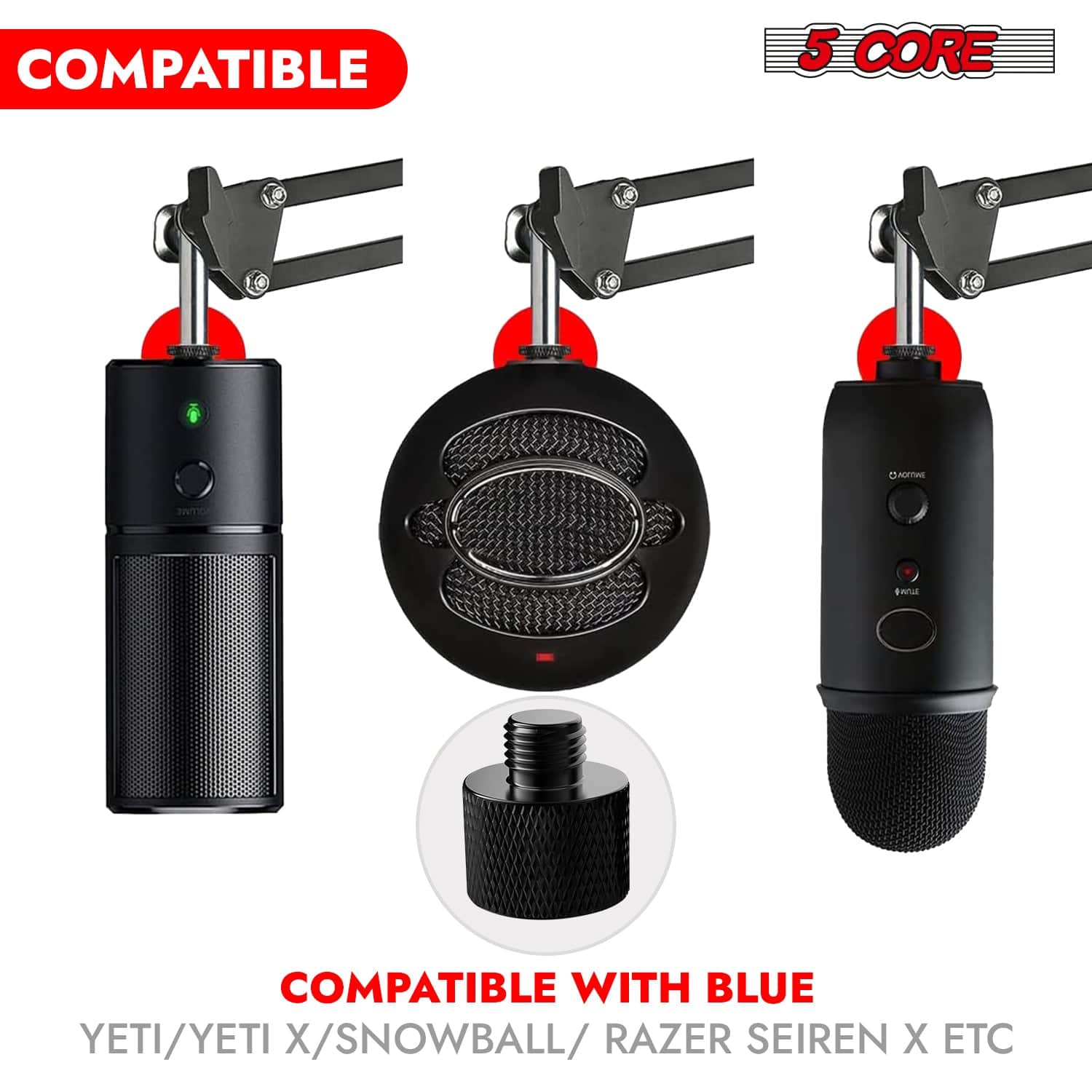 5 CORE Mic Stand Adapter 12 Pieces 5/8 Female to 3/8 Male Screw
