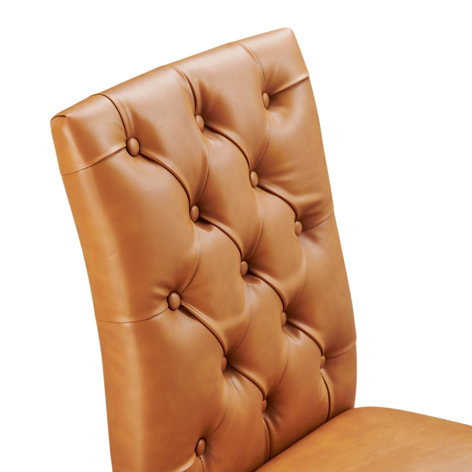 Alt View 2. Modway - Duchess Button Tufted Vegan Leather Dining Chair by Modway - Brown.