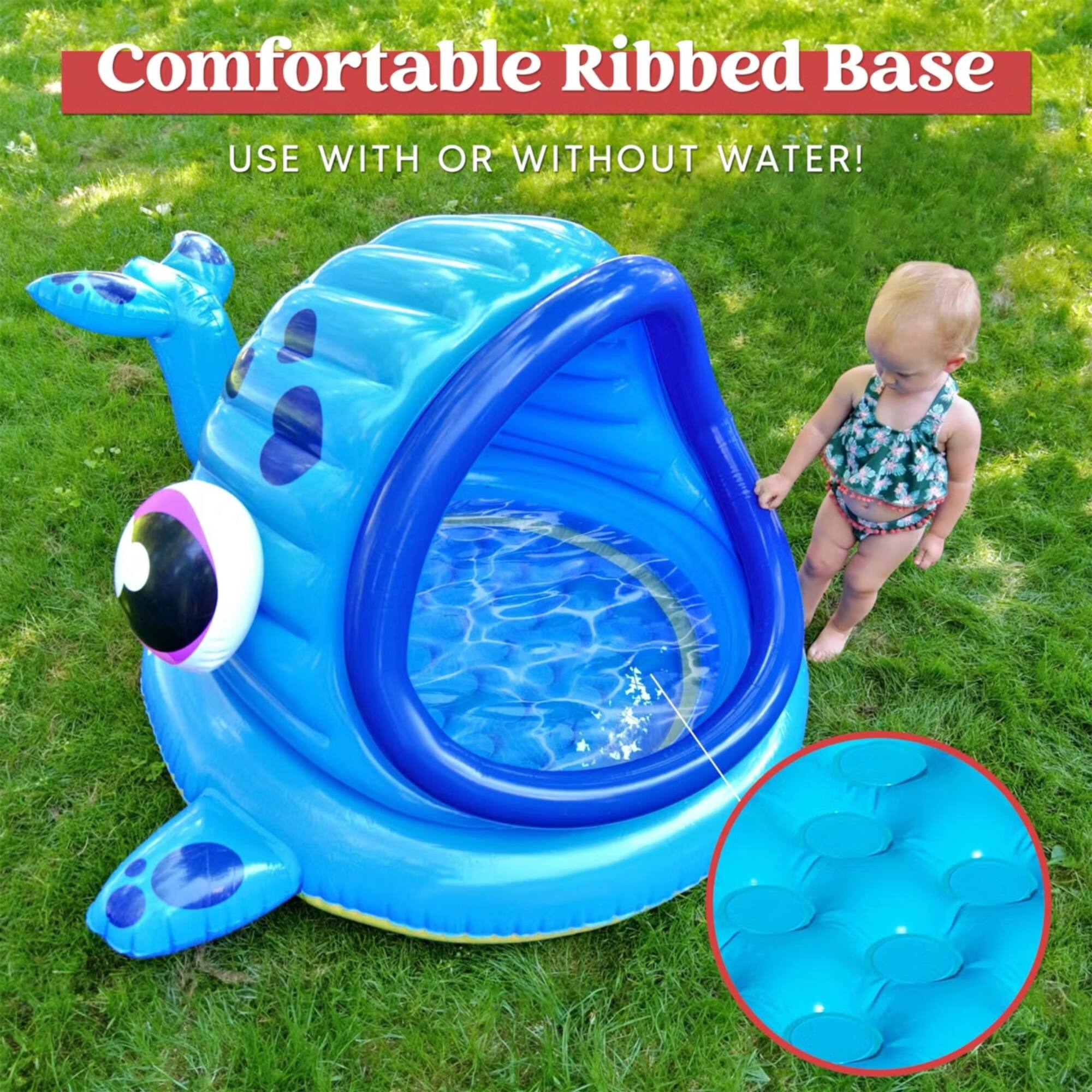 Comfortable Ribbed Base  
USE WITH OR WITHOUT WATER!