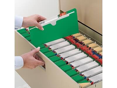 Alt View 3. Smead -  Reinforced File Jackets, Reinforced Straight Cut Tab, Letter Size, Green, 100/Box  - Green.
