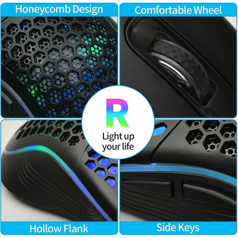 - Honeycomb Design
- Comfortable Wheel
- Hollow Flank
- Side Keys

Light up your life