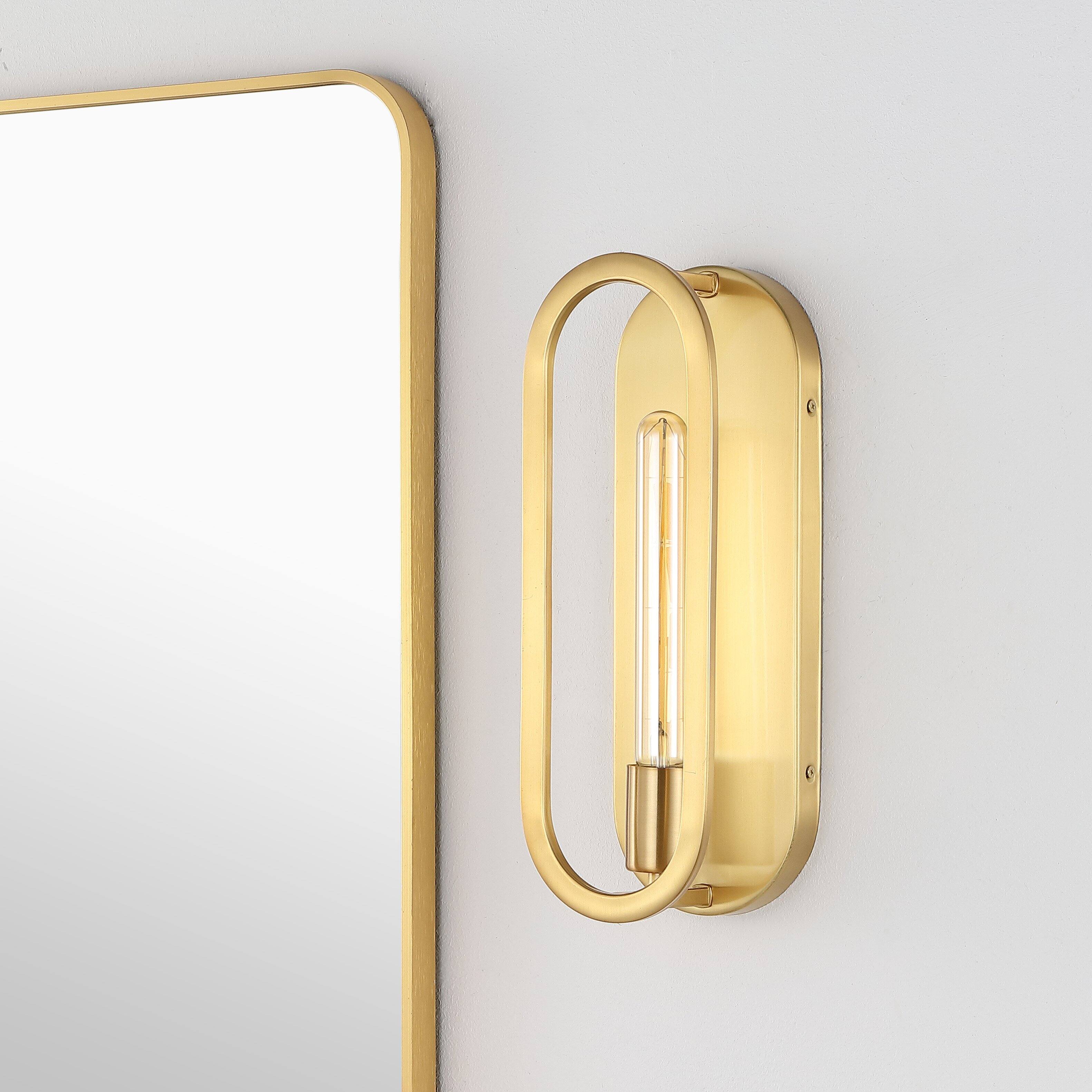Alt View 6. Jonathan Y - Emilia 4.75" 1-Light Modern Bohemian Iron LED Sconce, Brass Gold - Brass Gold.