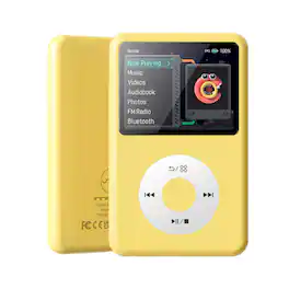 innioasis - Y1 Yellow Classic Walkman Lossless FM RADIO Bluetooth MP3 Player - Light Yellow