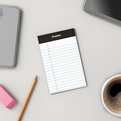 Alt View 8. Staples - Perforated Mini Legal Writing Pads - Narrow Ruled, 3.5" x 5.5", 3/Pack - White.