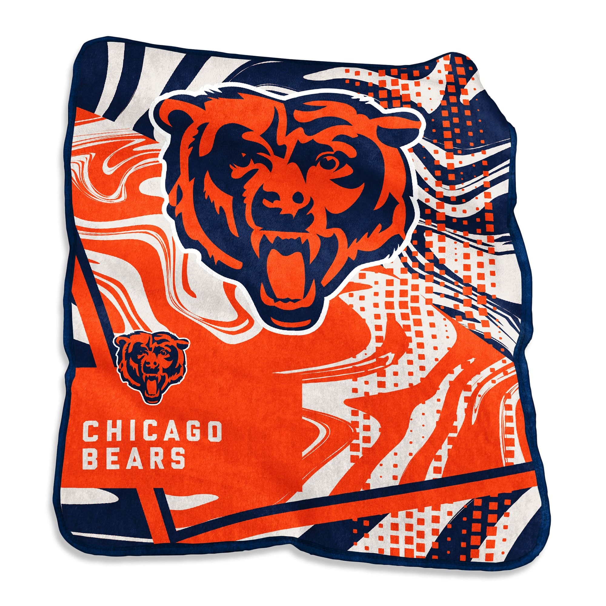Logo Brands - Chicago Bears 50" x 60" Swirl Raschel Throw Blanket - Multicolor
