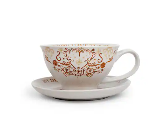 Front. Silver Buffalo - Harry Potter Grim 12-Ounce Ceramic Teacup and Saucer Set - White.