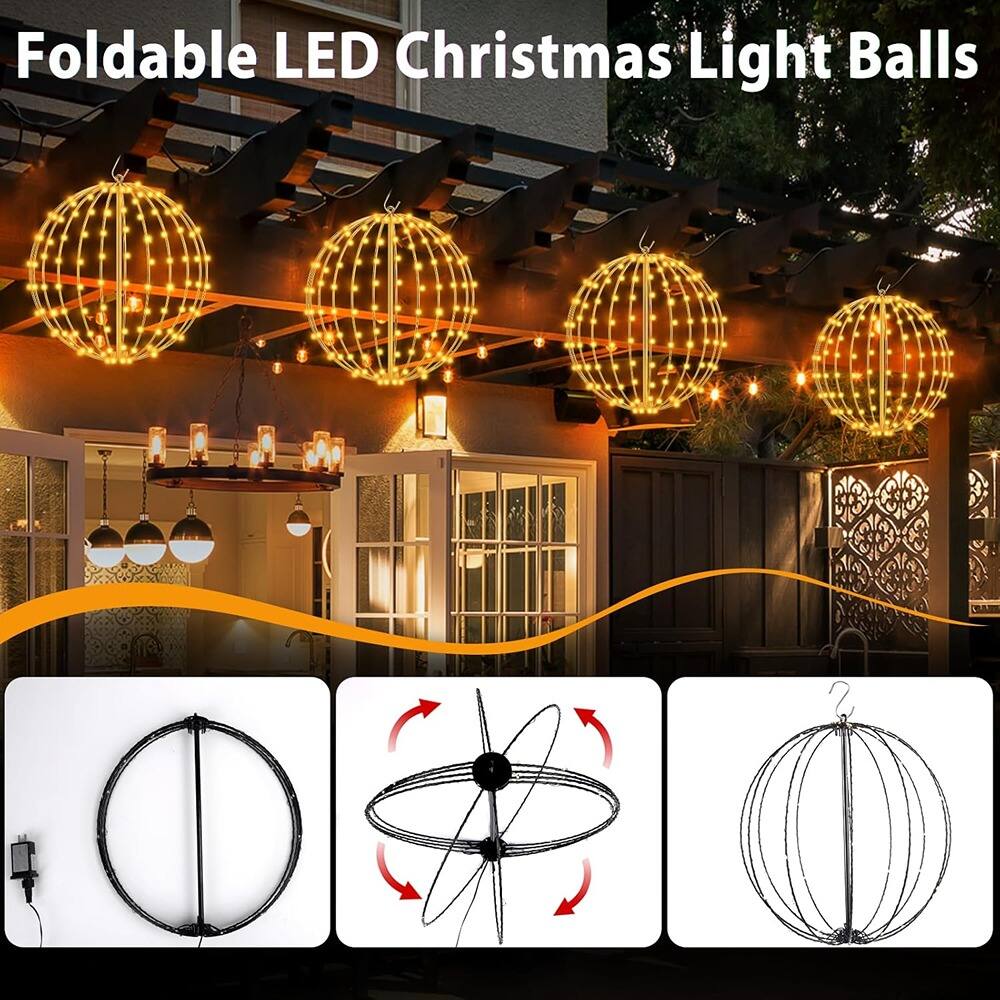 Foldable LED Christmas Light Balls