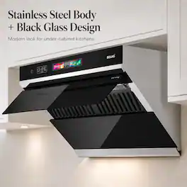 Brano - 30 inches - Convertible - Under cabinet Range Hood - Black