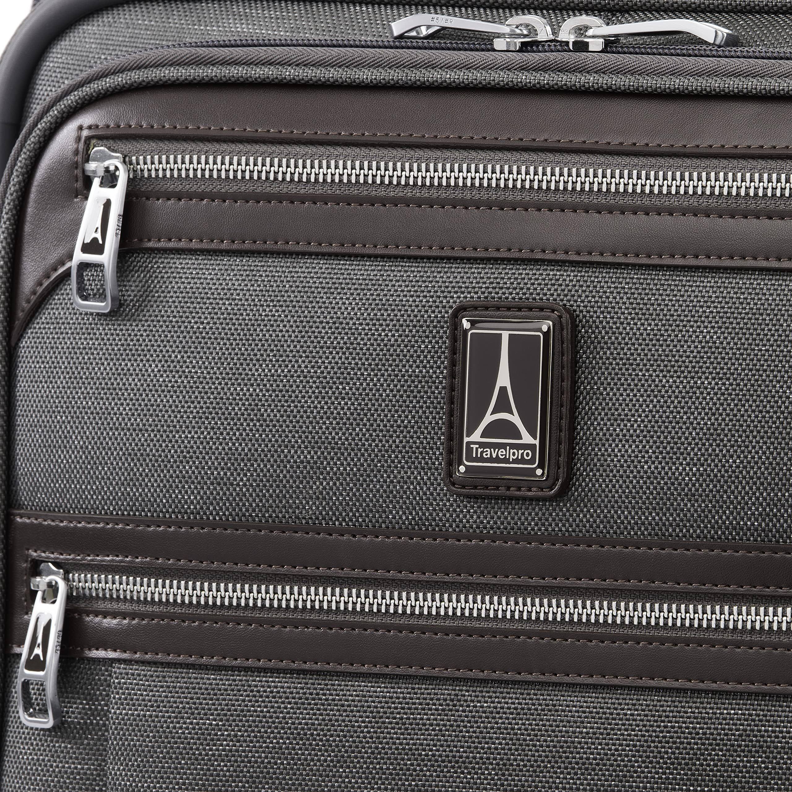 Angle. Travelpro - Travelpro Platinum Elite Softside Expandable 19" Carry On Spinner - Vintage Grey.
