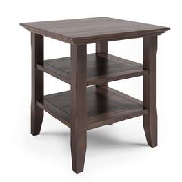 Simpli Home - Acadian SOLID WOOD 19 inch Wide Square Transitional End Table - Warm Walnut Brown