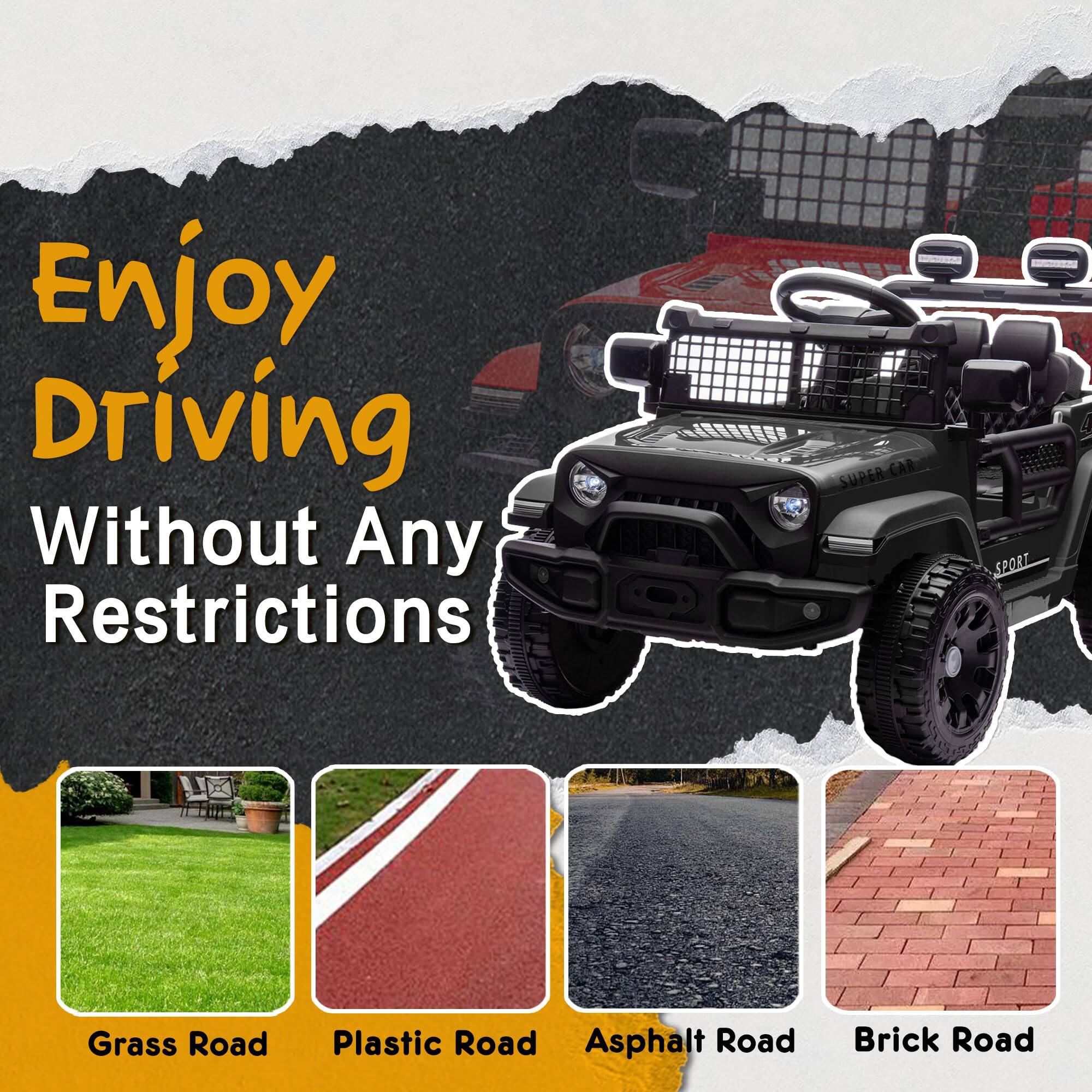 Enjoy Driving Without Any Restrictions

Grass Road  
Plastic Road  
Asphalt Road  
Brick Road