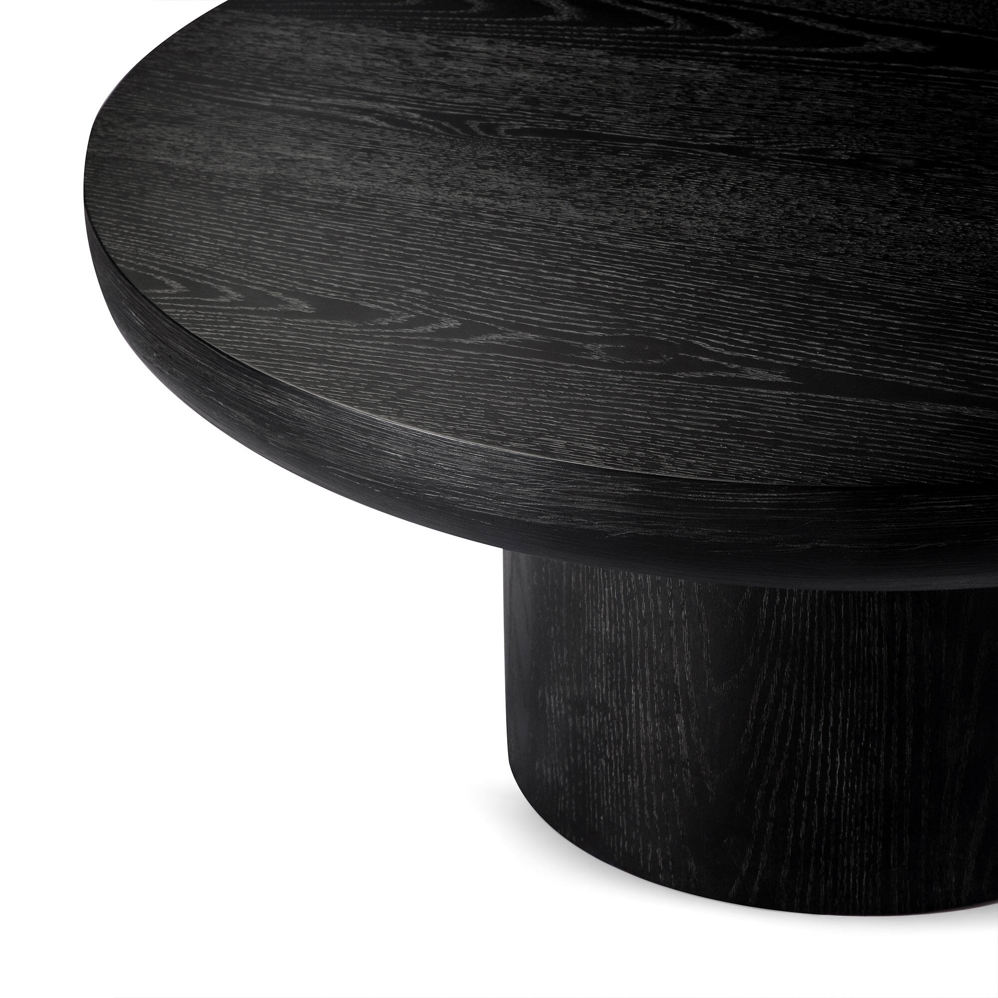 Alt View 1. Maven Lane - Maven Lane Owen Rustic Circular Wooden Coffee Table, 36" Round, Aged Black - Aged Black.