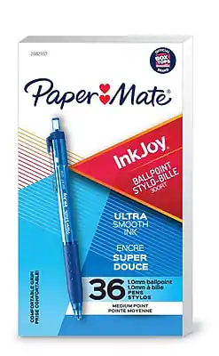 Paper Mate - InkJoy 300 RT Retractable Ballpoint Pen, Medium Point, Ink, 36/Pack - Blue