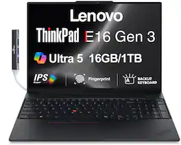 Lenovo - Upgraded - ThinkPad E16 Laptop 16'' Touchscreen (Intel Ultra 5-225U, 16GB DDR5, 1TB SSD, Win 11 Pro) w/DKZ USB Hub - Black
