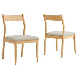 Solara Fabric Wood Dining Side Chairs Set of 2 by Modway - Brown