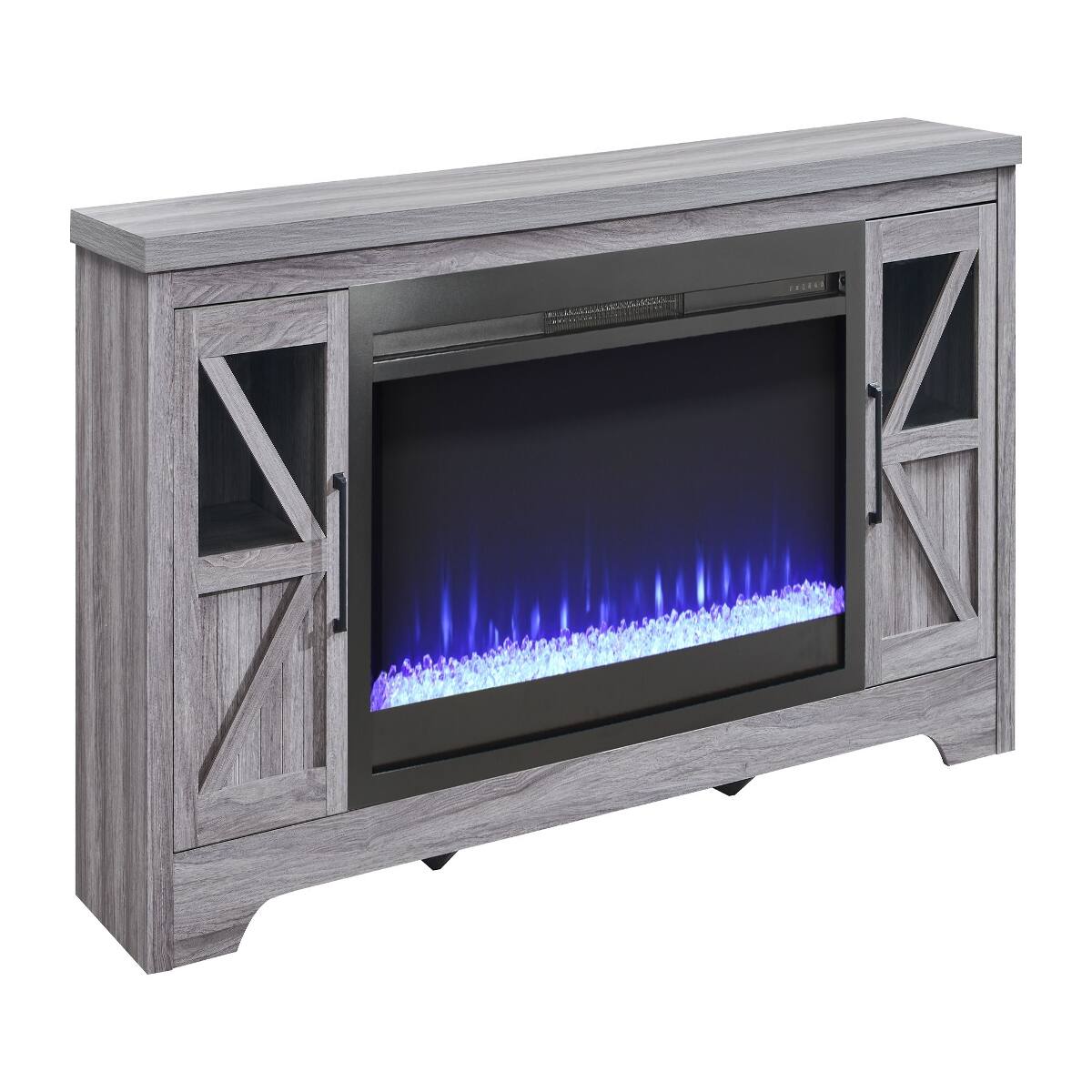 Angle. Loheer - Loheer 75 inch fireplace tv stand for 80 inch tv Gray Wash - Gray Wash.