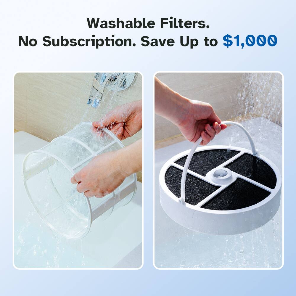 Washable Filters.  
No Subscription. Save Up to $1,000