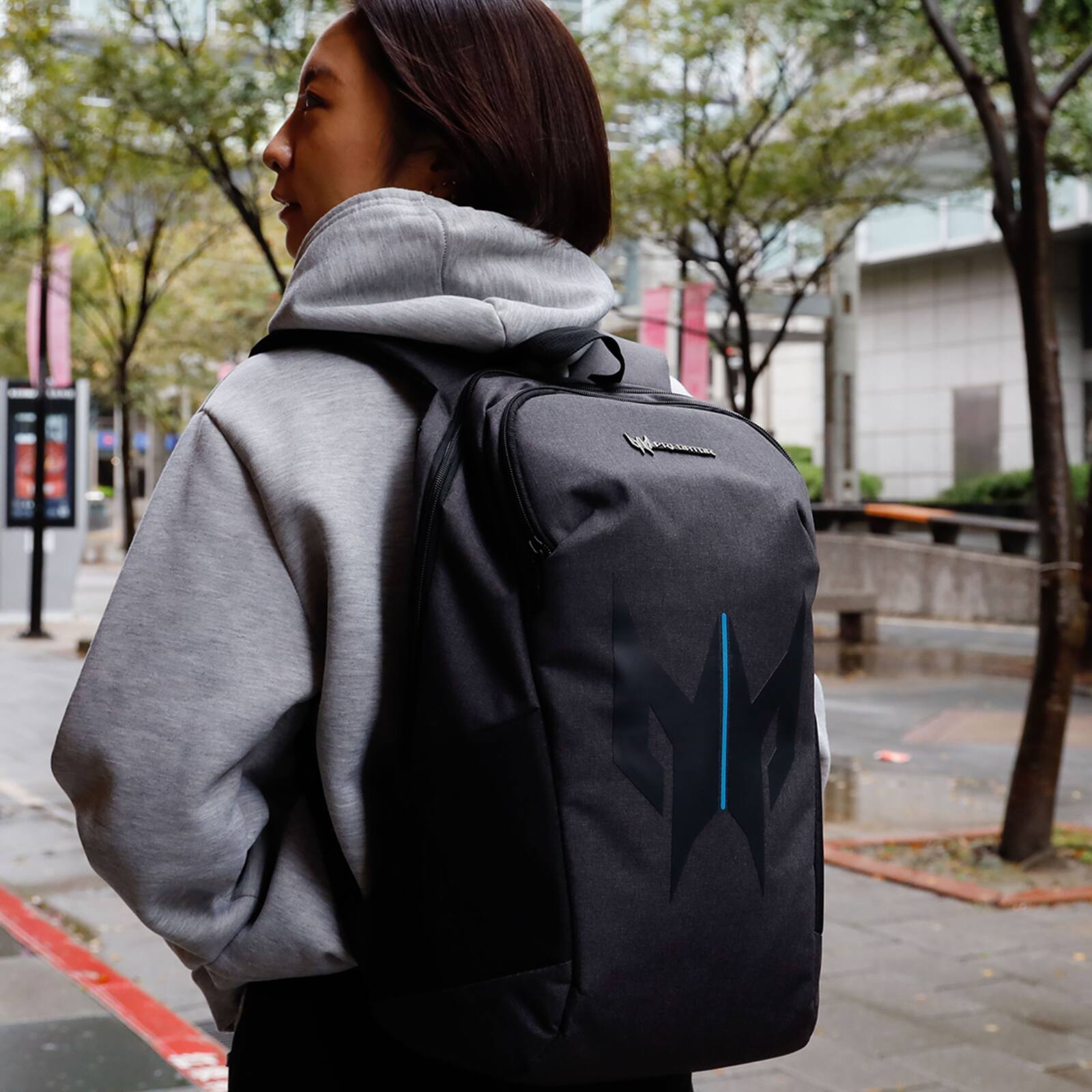 Alt View 5. Acer - Predator Flux Backpack – Water & Damage Resistant, Fits up to 16" Laptop, TSA-Friendly, Multi-Compartment - Black.