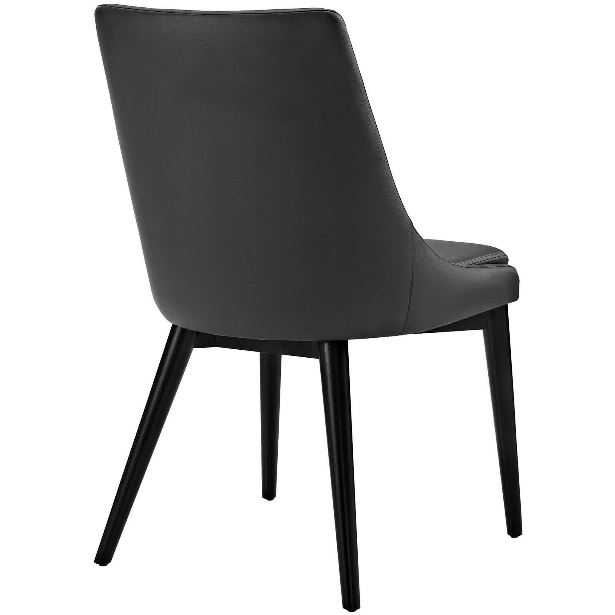 Left. Modway - Viscount Vegan Leather Dining Chair by Modway - Black.