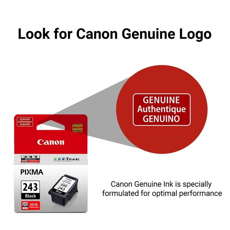 Look for Canon Genuine Logo

Canon Genuine Ink is specially formulated for optimal performance

GENUINE Authentique GENUINO

Canon 243 Black
PIXMA 243
245 245XL COMPATIBLE