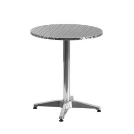 Emma + Oliver - 23.5'' Round Indoor-Outdoor Table with Base - Aluminum