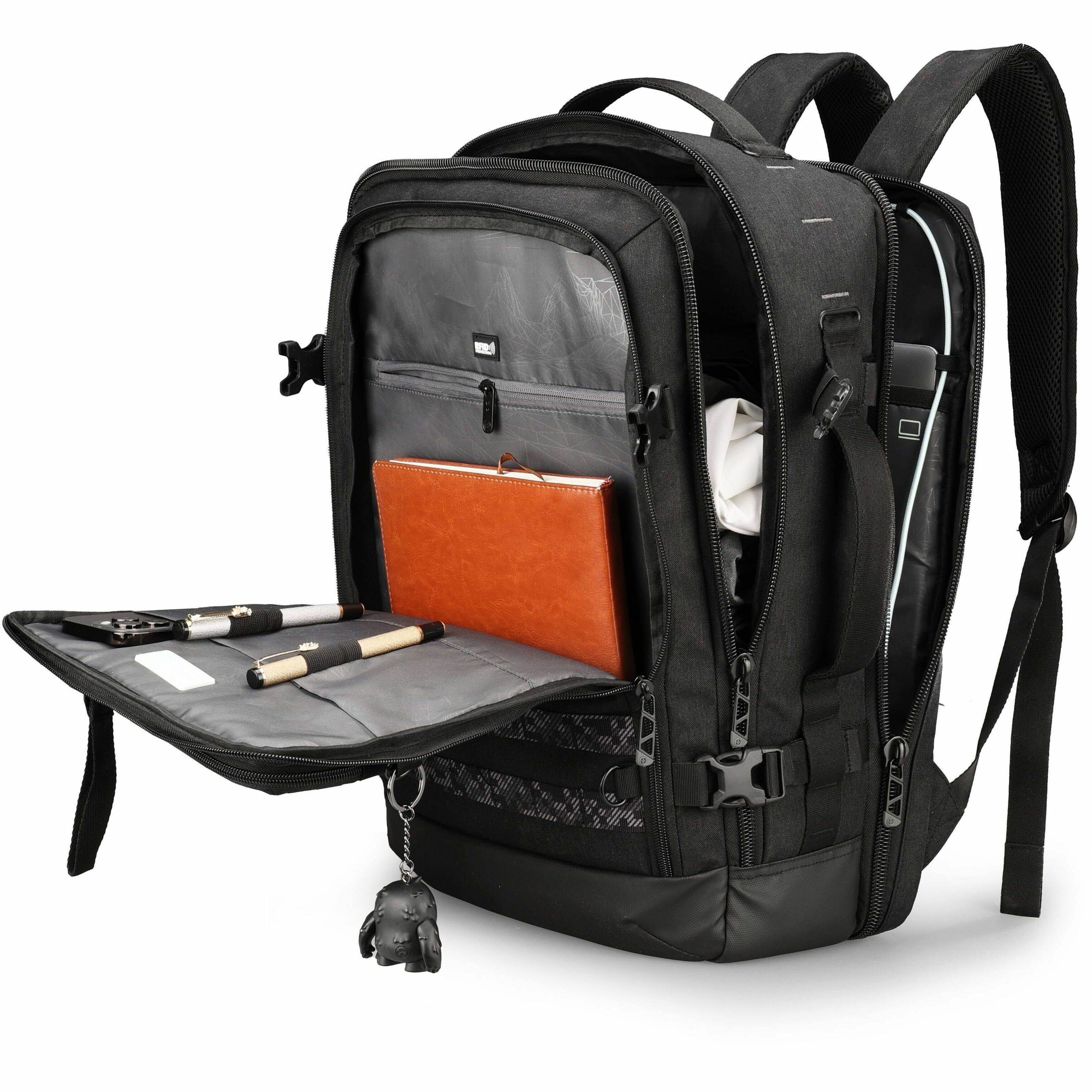 Alt View 25. Swissdigital Design - BERG PRO TSA-Friendly Backpack With USB Charging Port  RFID Protection and Fits Up to 17″ Laptop - Black.