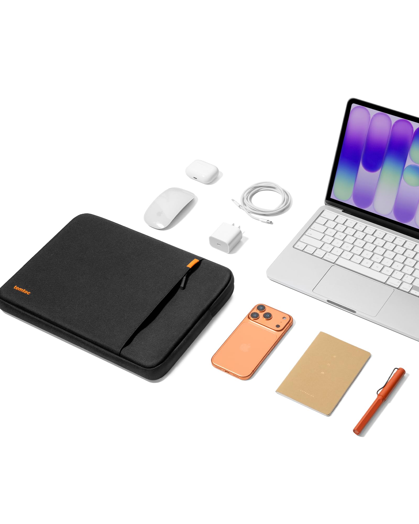 Alt View 7. tomtoc - Defender-A13 360° Recycled Laptop Sleeve Bag Case for 13-inch New MacBook Neo A18 Pro Chip 2026 - Black.